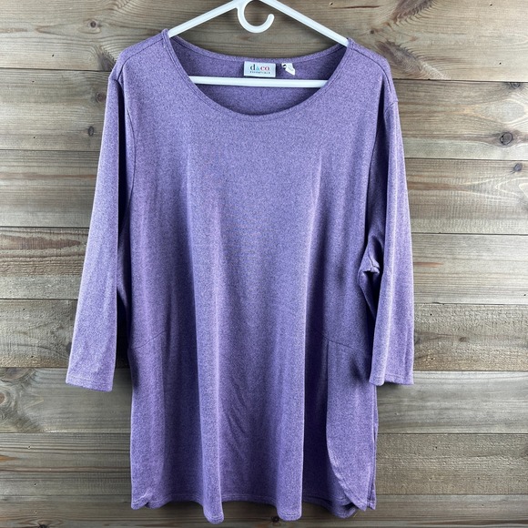 D&Co. Tops - D & Co Essentials Womens Shirt 3/4 Sleeve Round‎ Neck Tunic Basic Minimalist XL